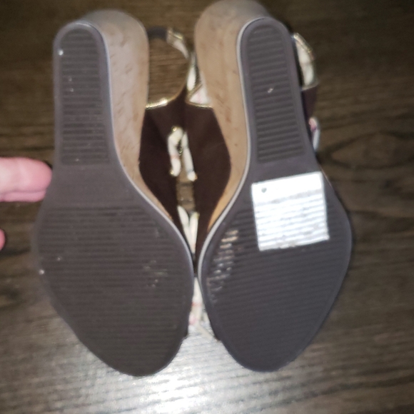 Coach Twirling Cork Slingback Peeptoe Wedge Pump 7 - Picture 11 of 11